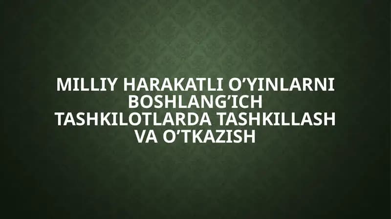 O‘quvchilarni jismoniy tarbiyalash