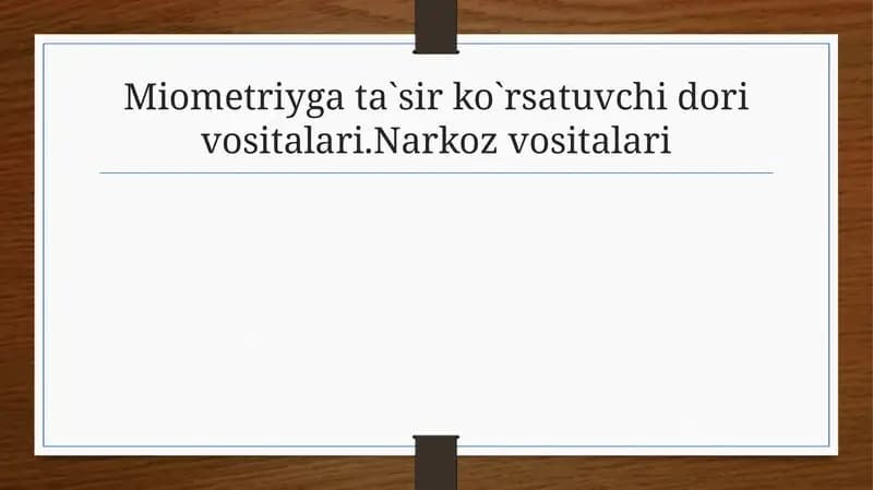 Narkoz Vositalari