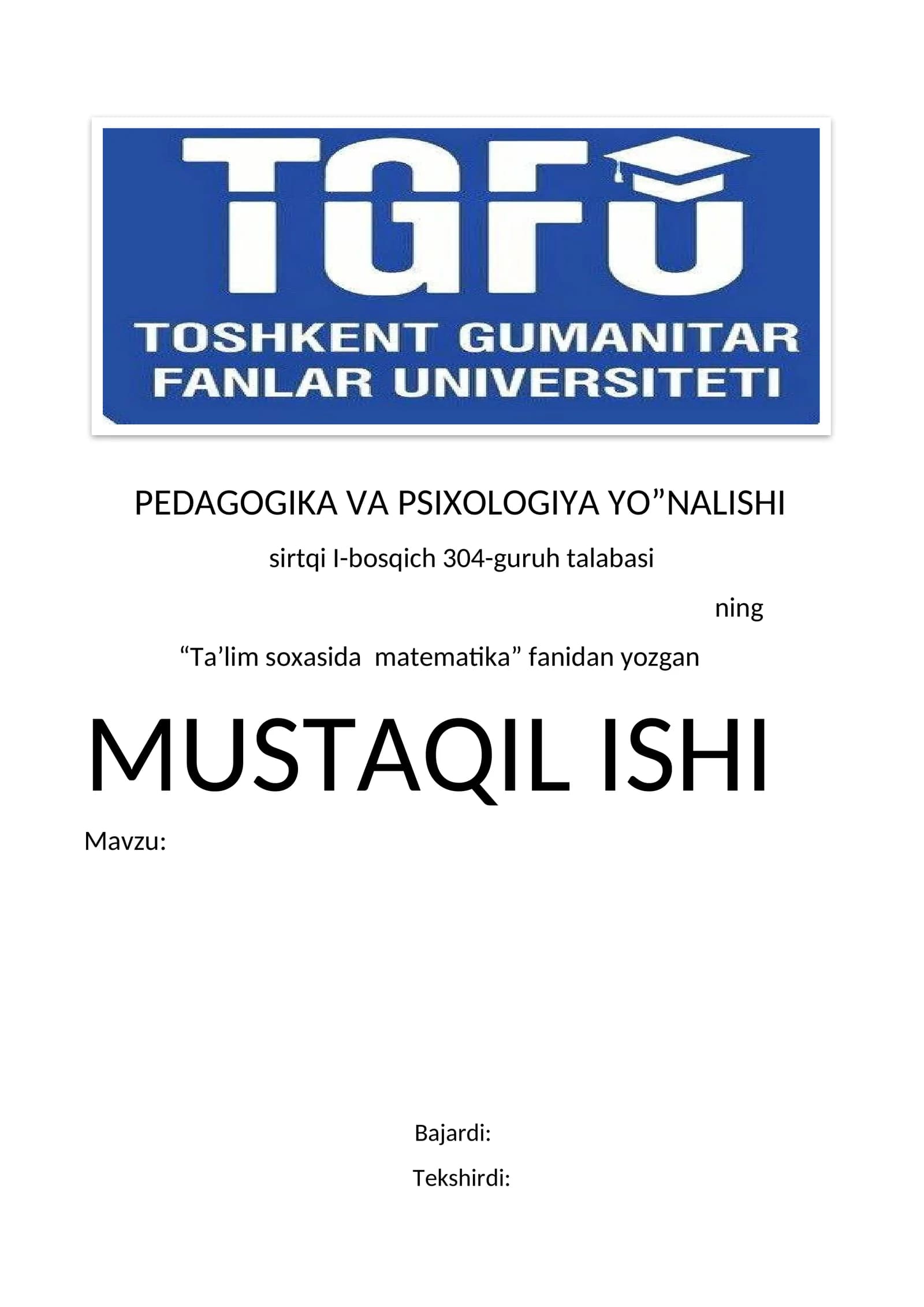 Ta’lim soxasida matematika