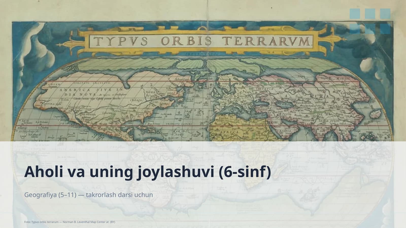 Aholi va uning joylashuvi (6-sinf)