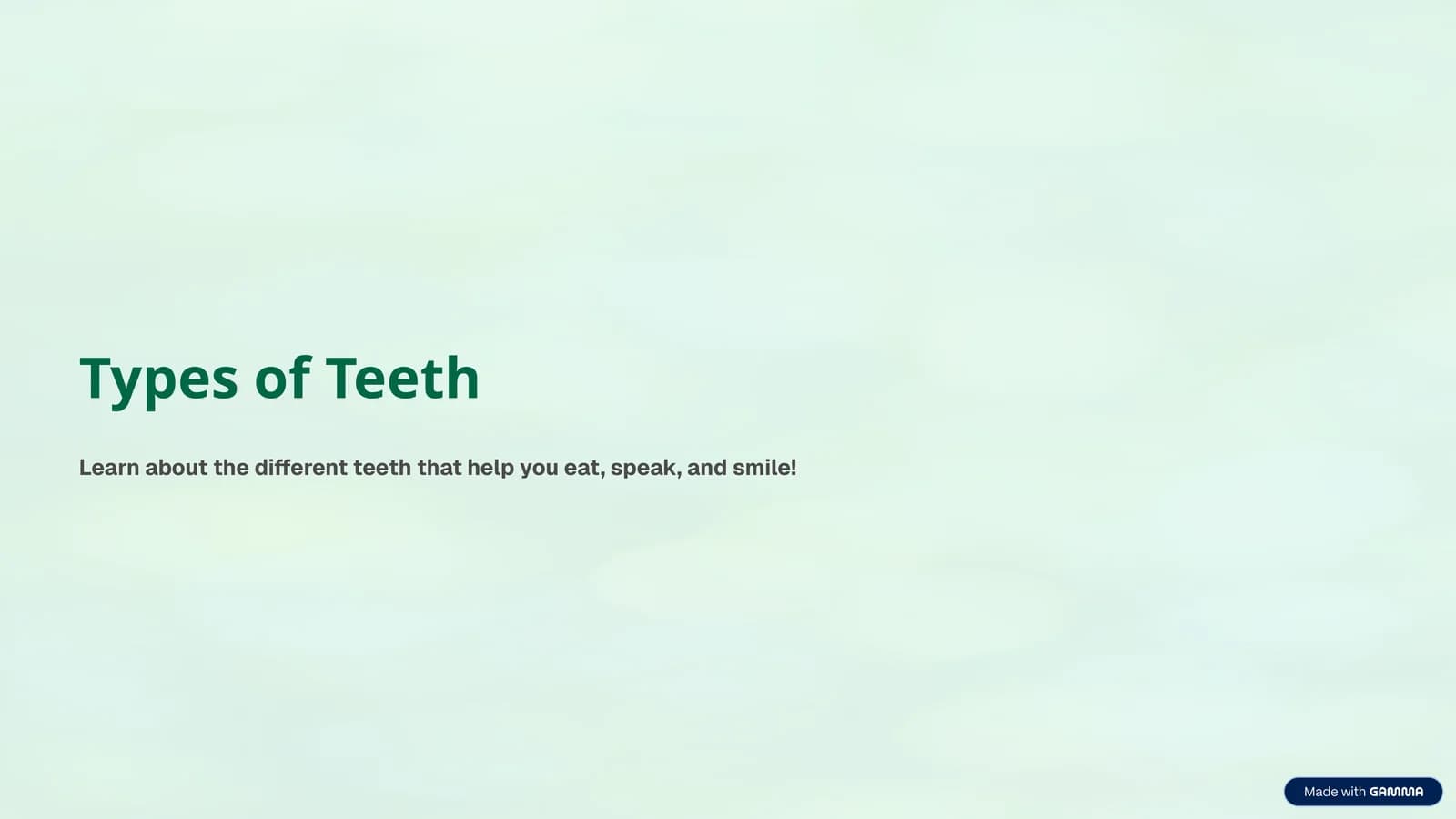 Types of Teeth