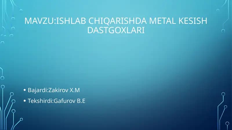 Metal kesuvchi dastgoxlar 2