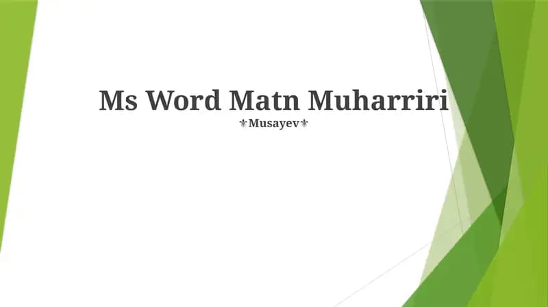 Ms Word Matn Muharriri