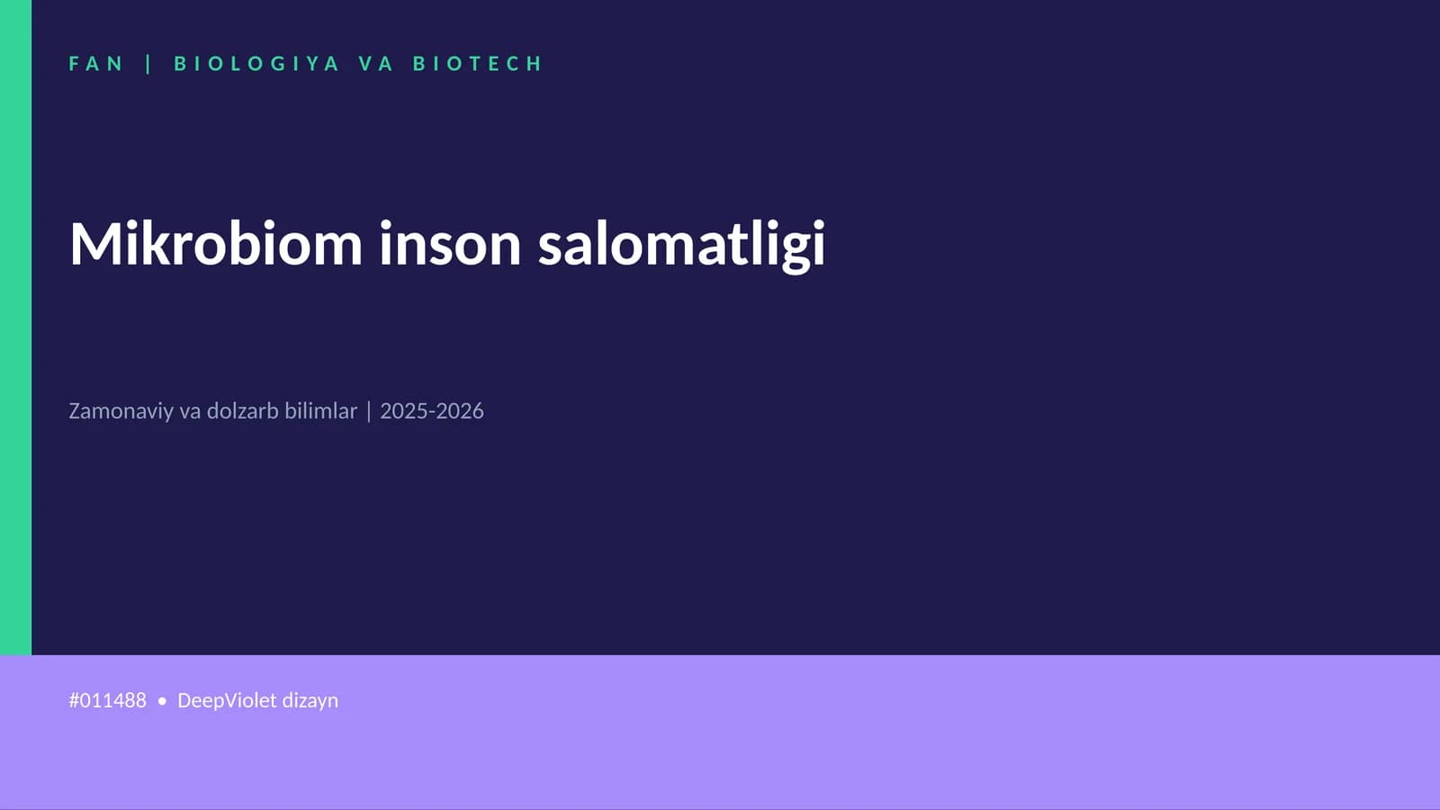 Mikrobiom inson salomatligi