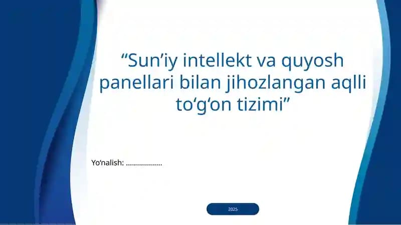Aqlli To‘g‘on Tizimi