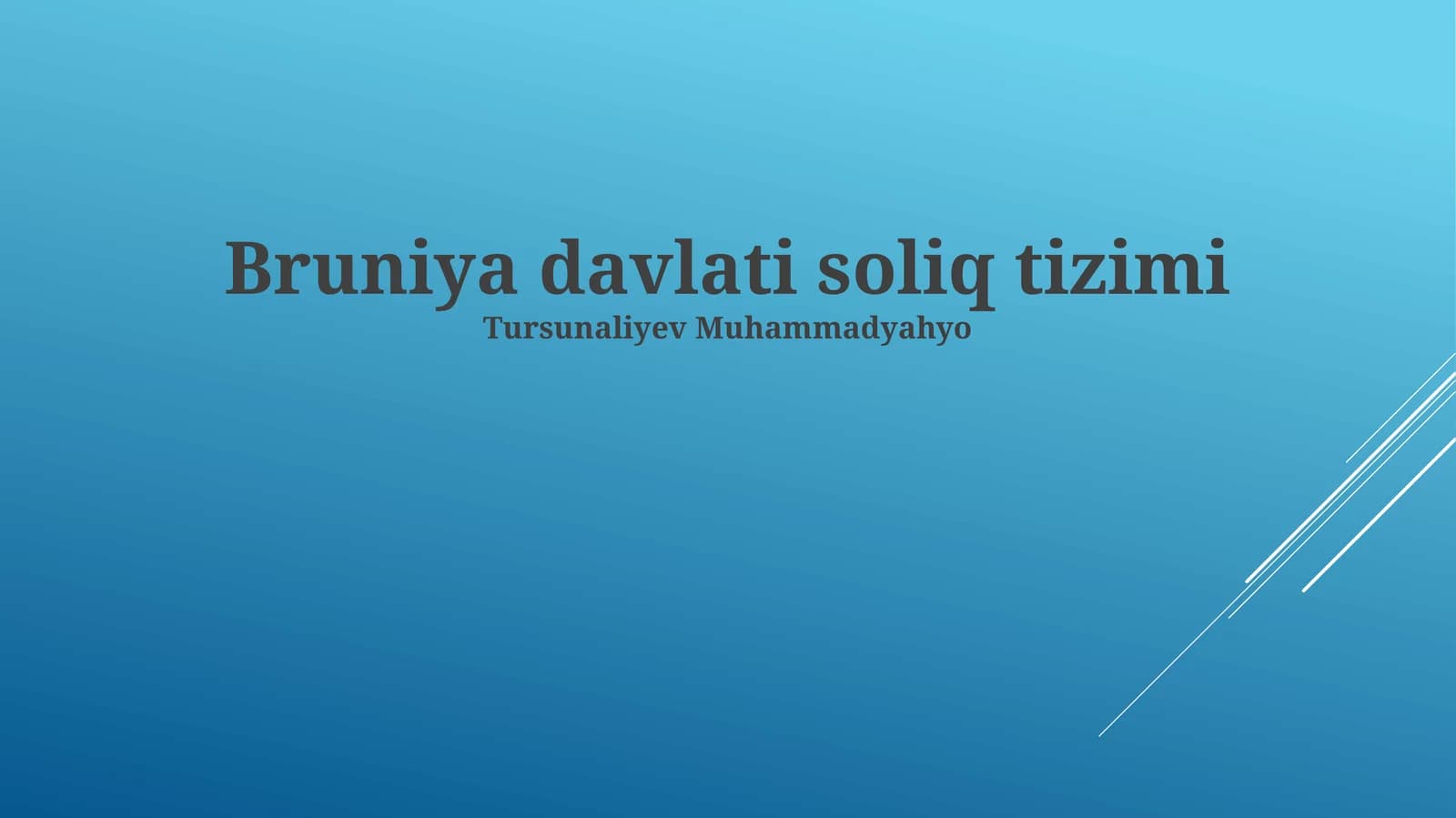 Bruniya davlati soliq tizimi