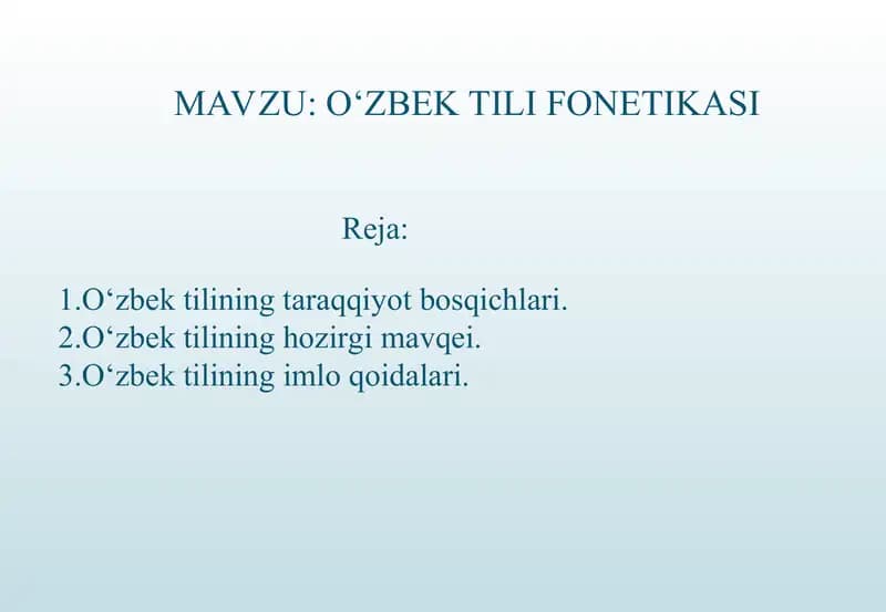 O‘zbek tili fonetikasi