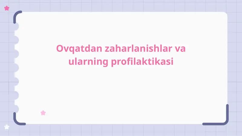 Oziq-Ovqatdan  zaharlanish