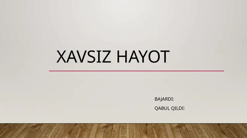 Xavfsiz hayot