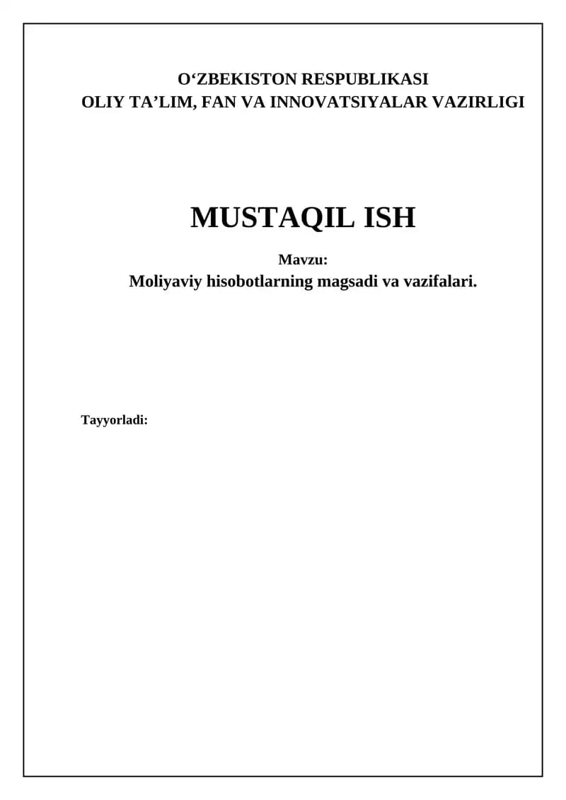 Moliyaviy hisobotlar