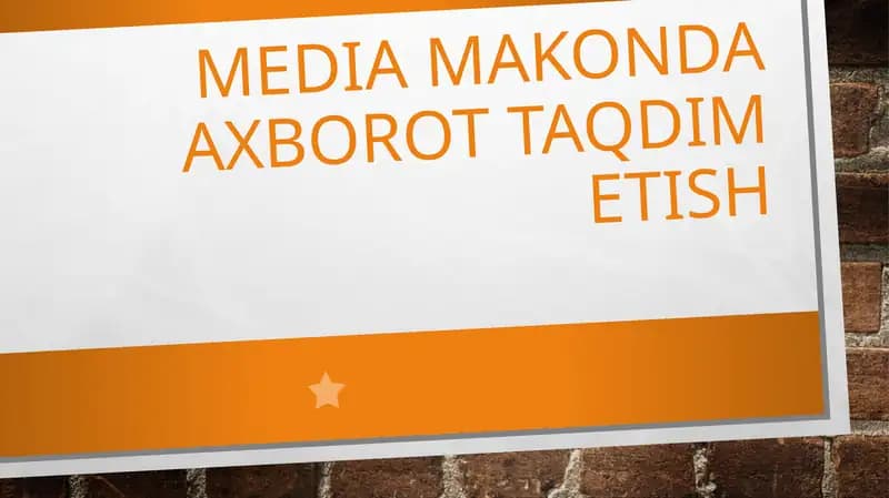 Media makonda axborot taqdim etish