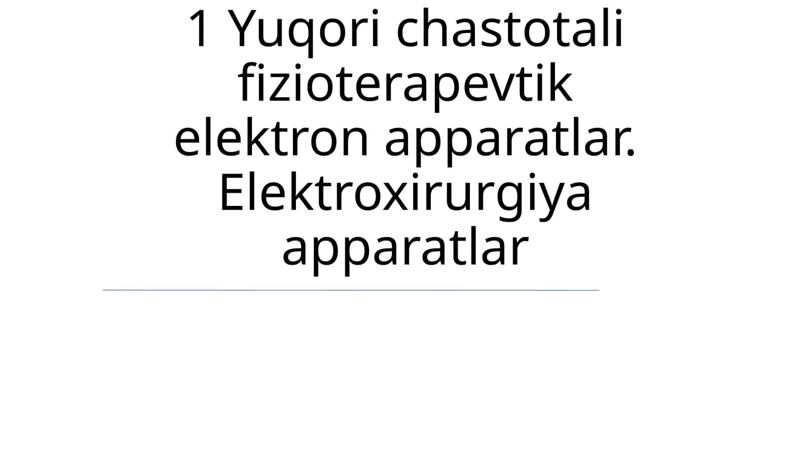 Elektroxirurgiya apparatlari