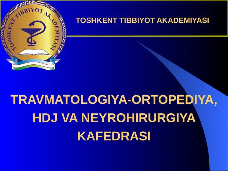 Travmatologiya va Ortopediya