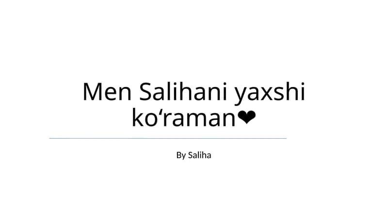 Erkaklar Salihanining Sevgisi