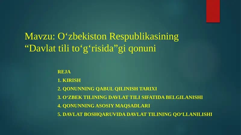 Davlat tili to‘g‘risida qonun