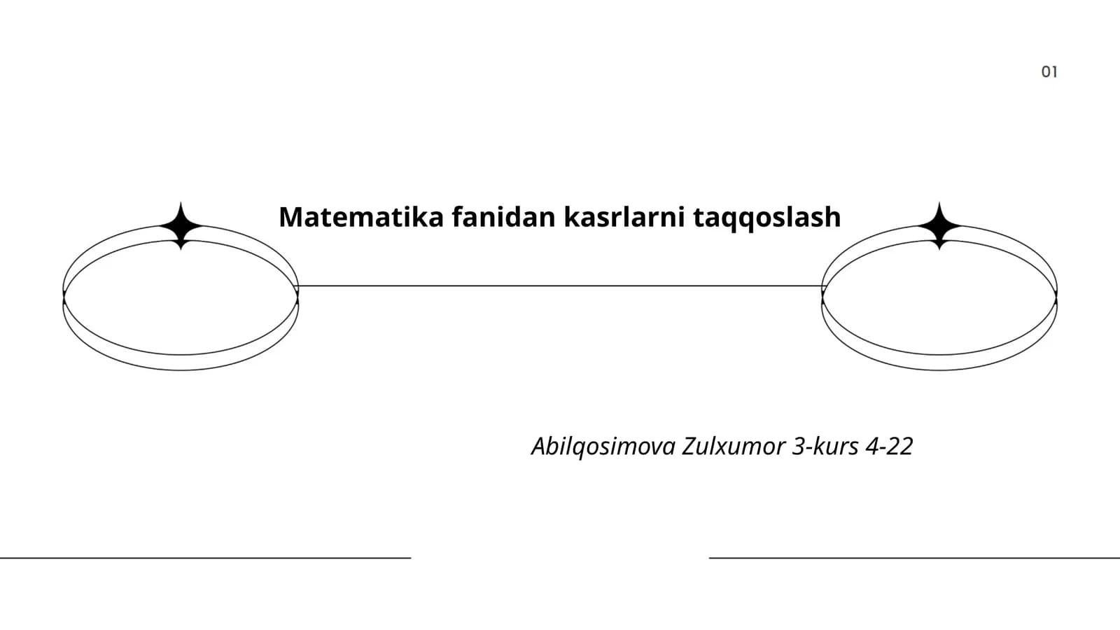 Matematika fanidan kasrlarni taqqoslash