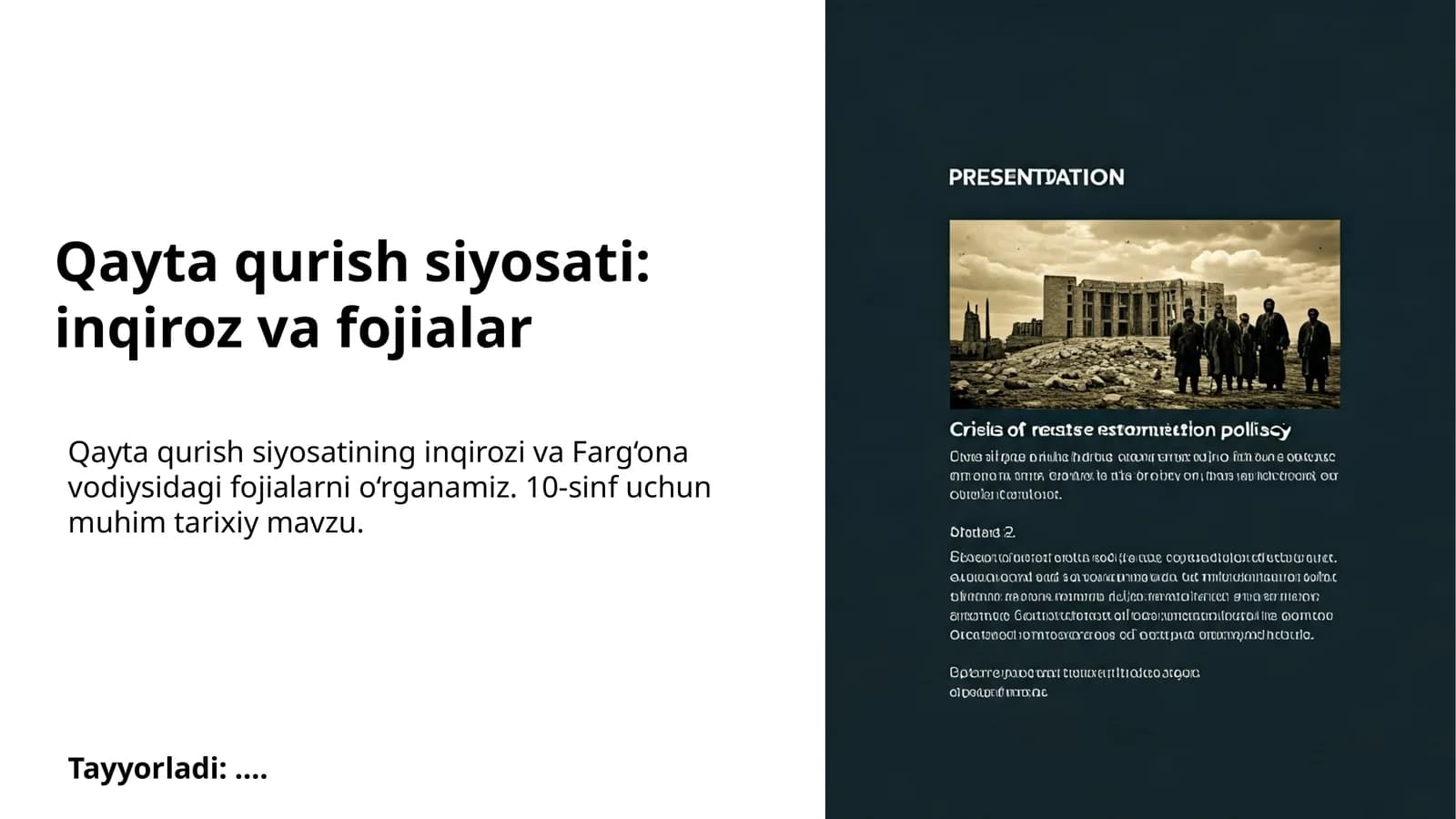 Qayta qurish siyosati: inqiroz va fojialar