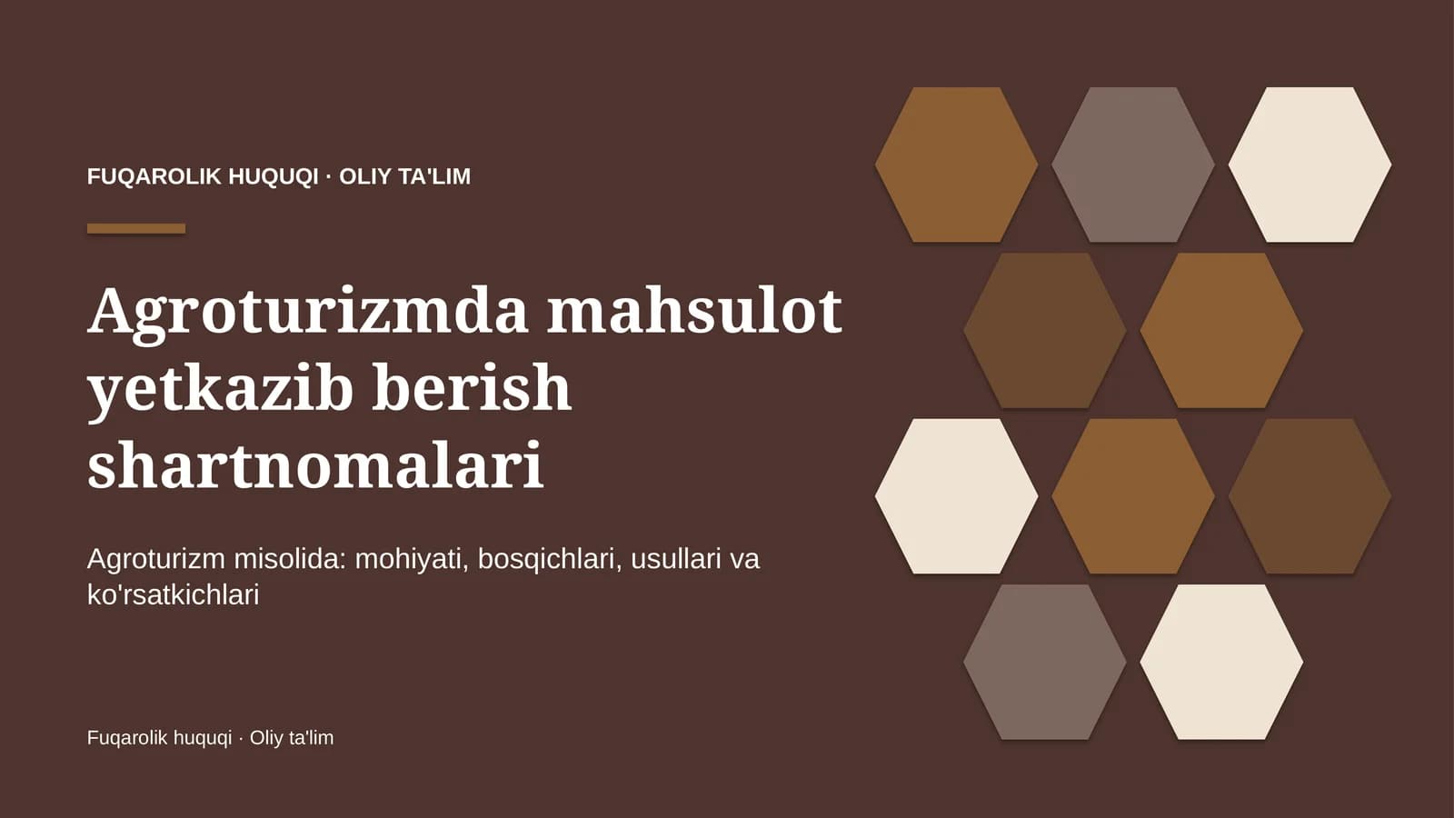 Agroturizmda mahsulot yetkazib berish shartnomalari