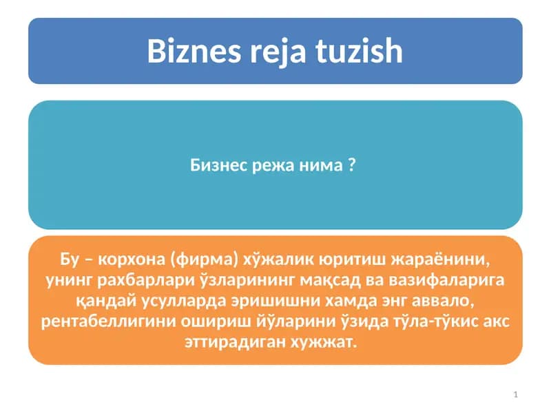 Biznes reja tuzish