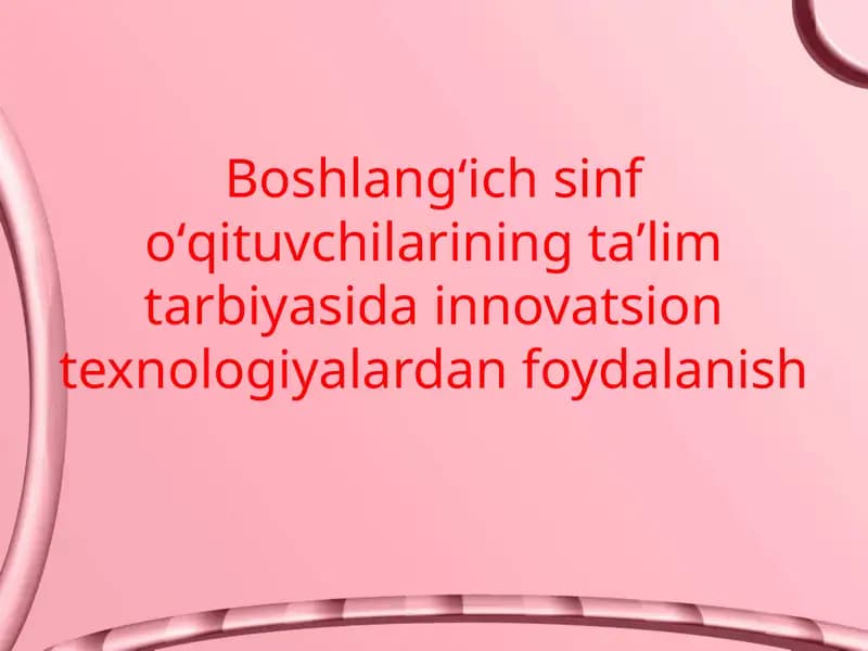 Pedagogik texnologiyalar