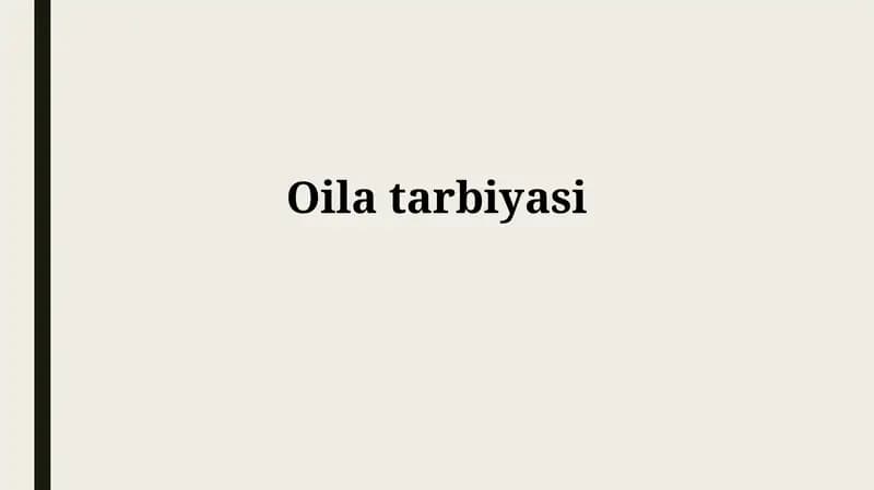 Oilatarbiyasi