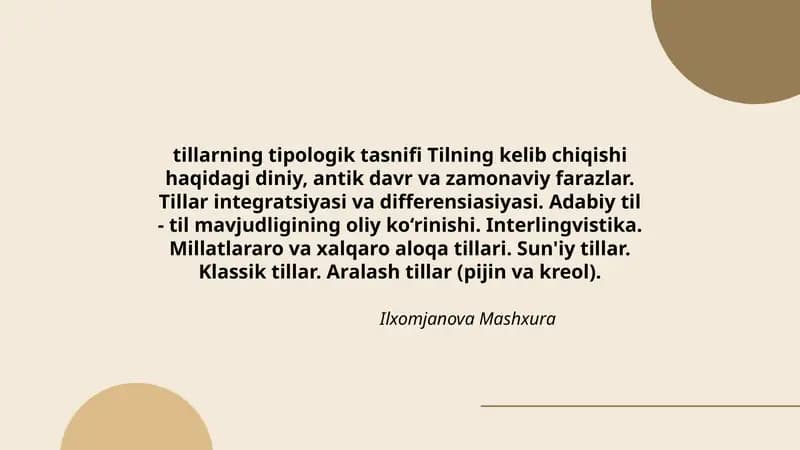 Tillarning tipologik tasnifi