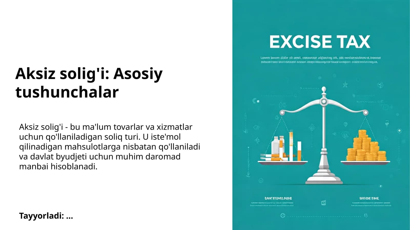 Aksiz solig'i: Asosiy tushunchalar