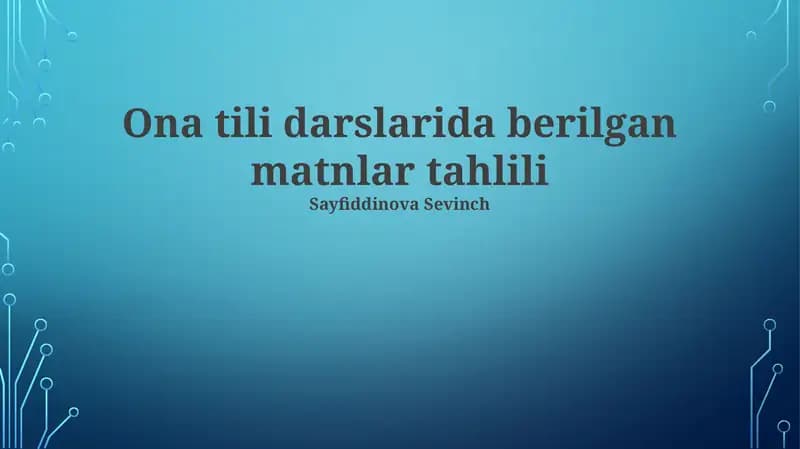 Matn ustida mustaqil ish