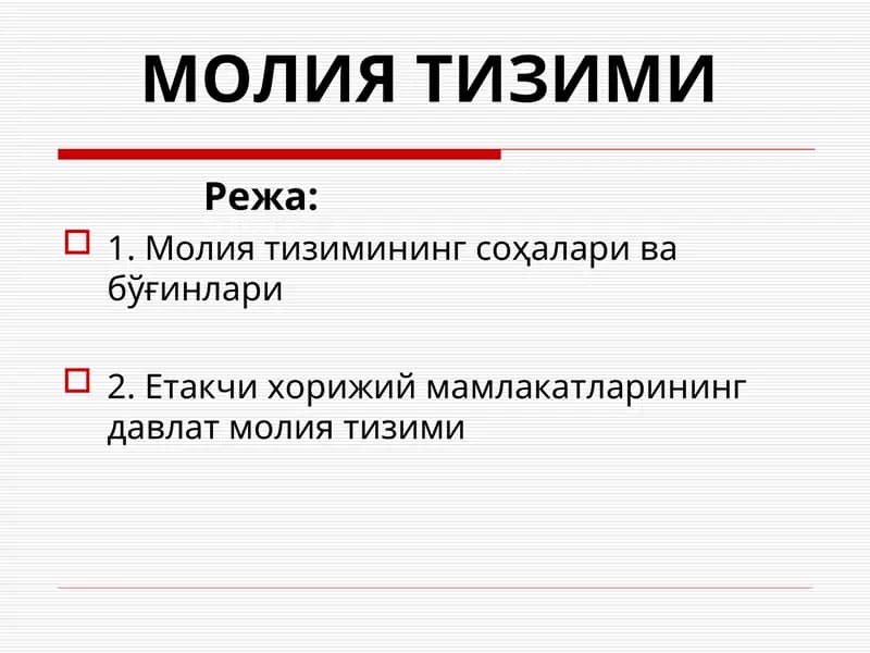 МОЛИЯ ТИЗИМИ