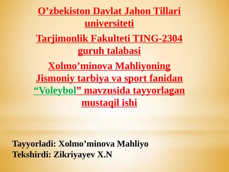 Voleybol