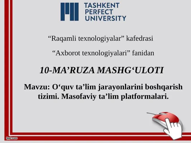O‘quv ta’lim jarayonlarini boshqarish tizimi