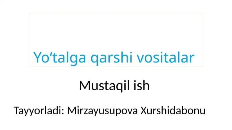 yoʻtalga qarshi vositalar