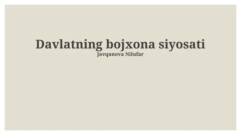 Davlatning bojxona siyosati