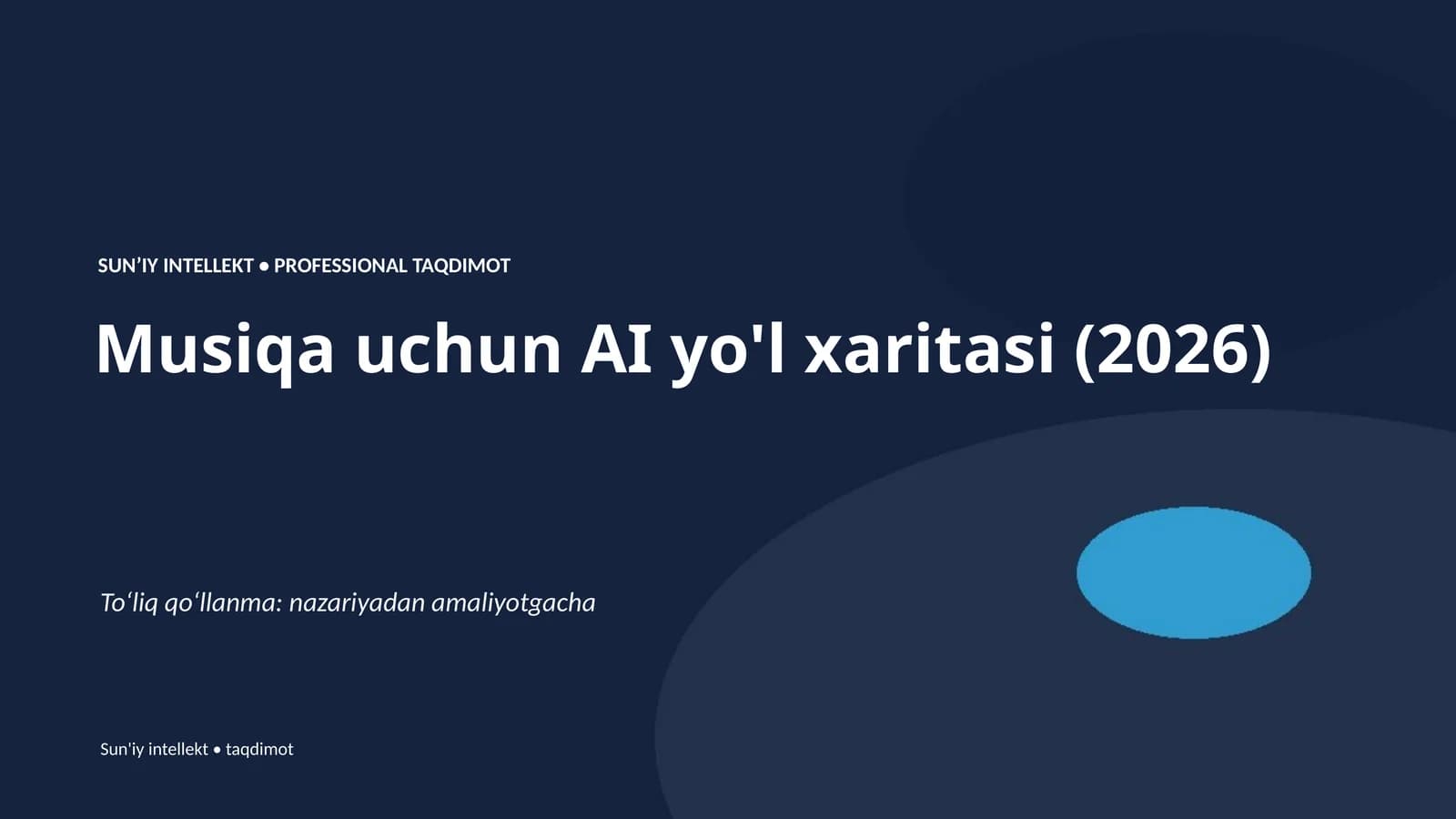 Musiqa uchun AI yo'l xaritasi (2026)