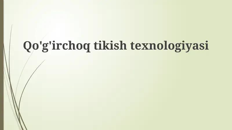 Doll tikish texnologiyasi