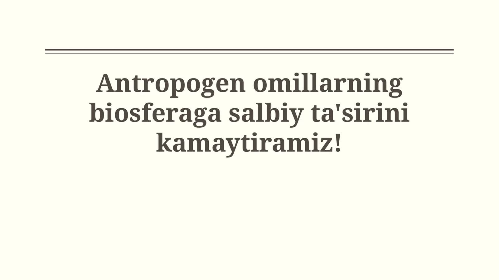 Ekologik ta'lim va tarbiya