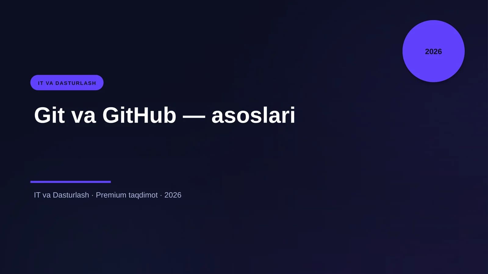 Git va GitHub — asoslari
