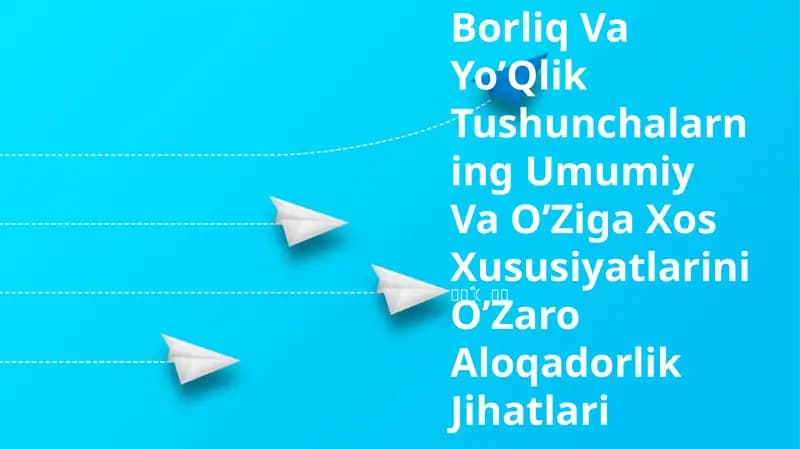 Asosiy tushuncha sifatida mavjudlik