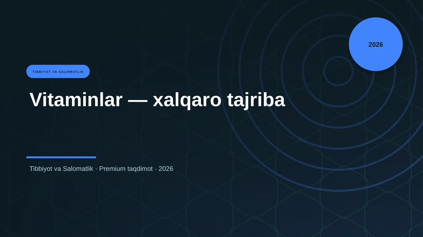 Vitaminlar — xalqaro tajriba
