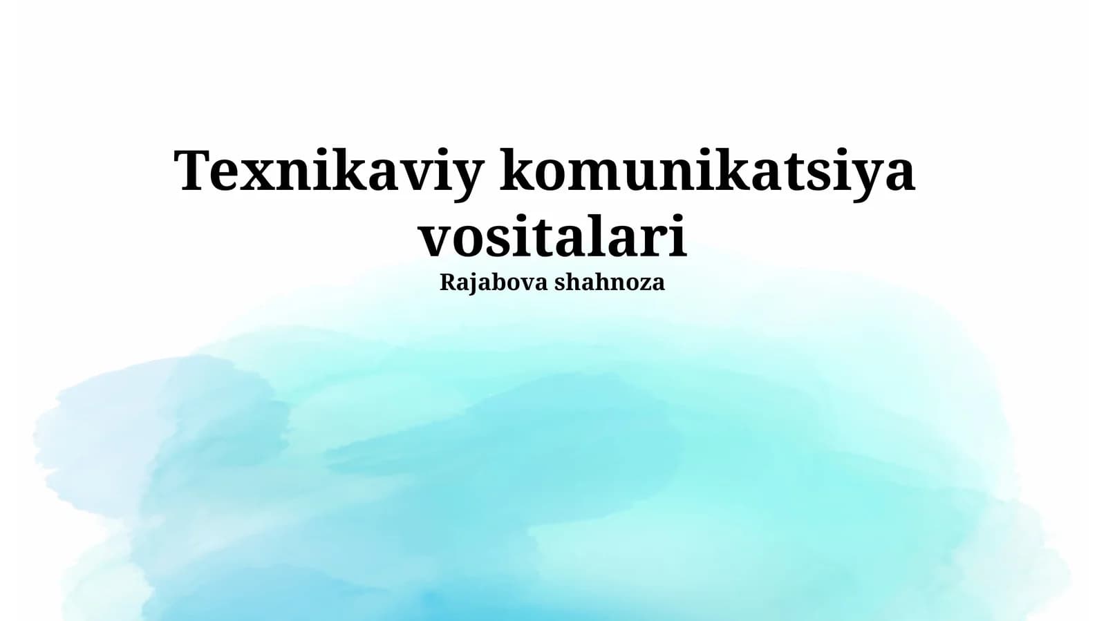 Texnikaviy komunikatsiya vositalari