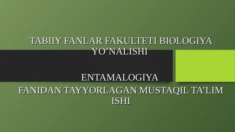Entamologiya