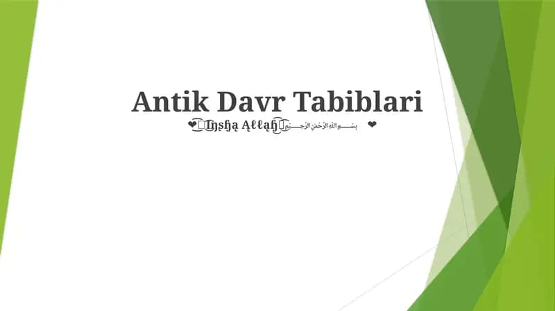 Antik Davr Tabiblari