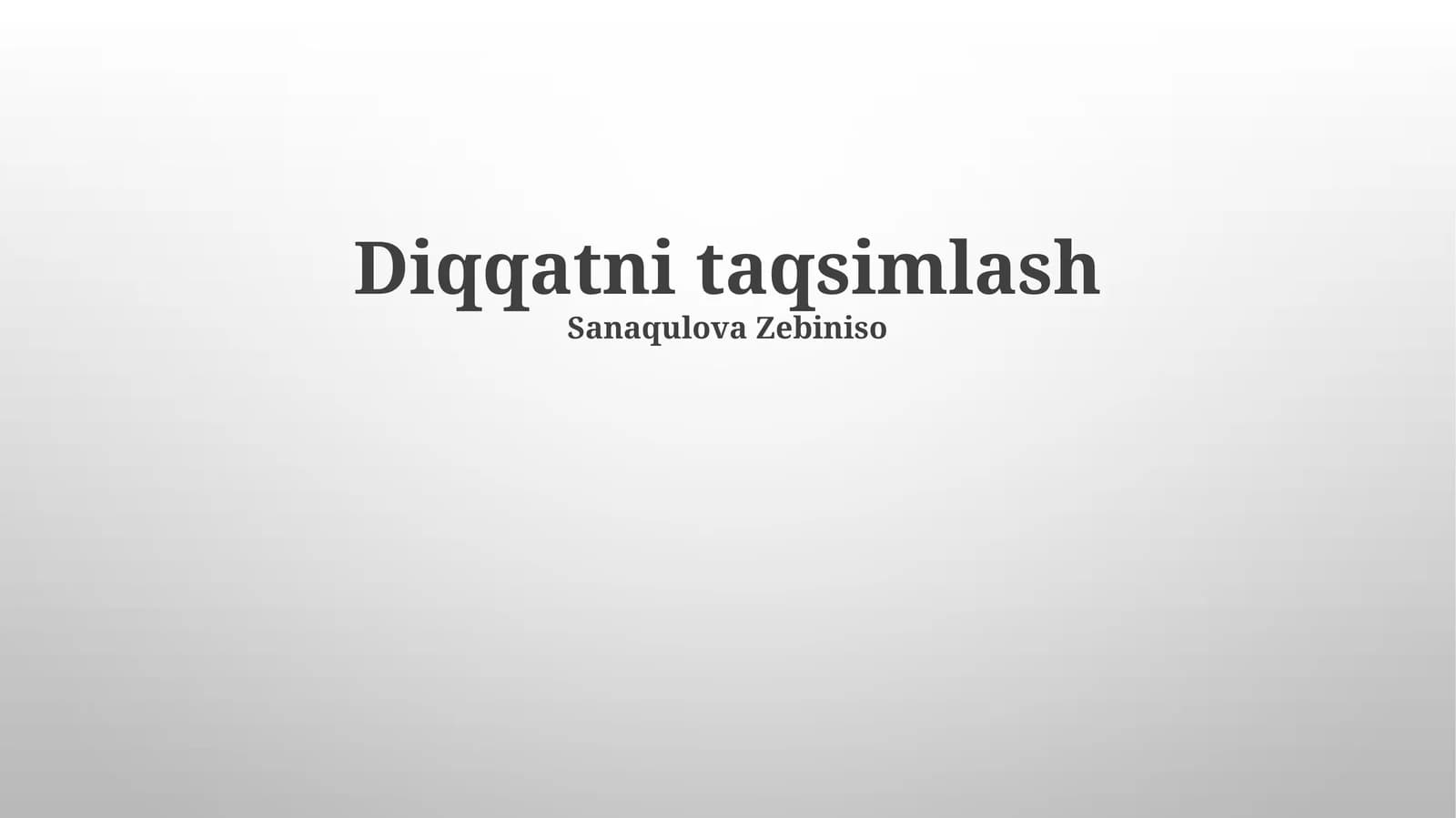 Diqqatni taqsimlash