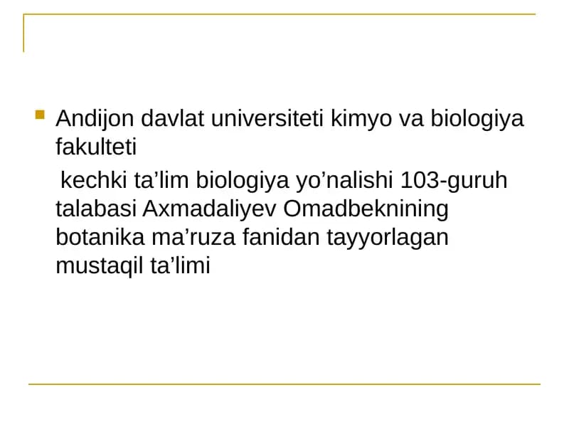 gulning tuzilishi. Androtsey va Genetsiy