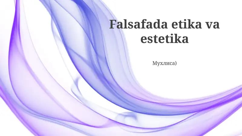 Falsafada etika va estetika