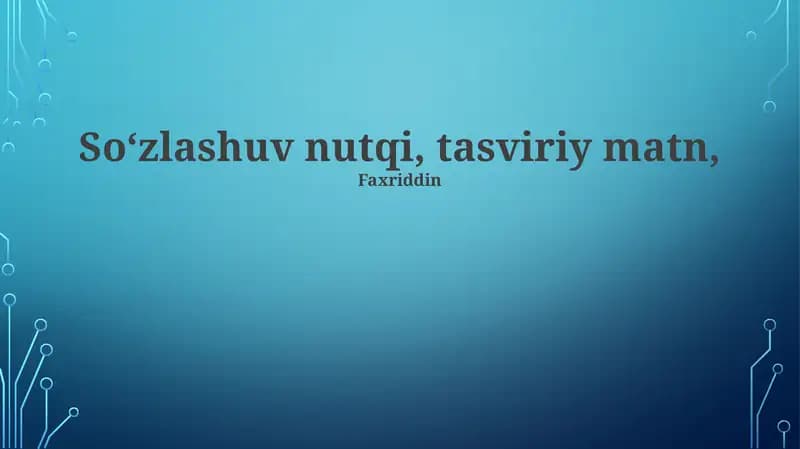 Tasviriy Matn Uslublari