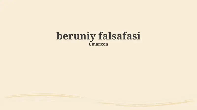 Beruniy falsafasi