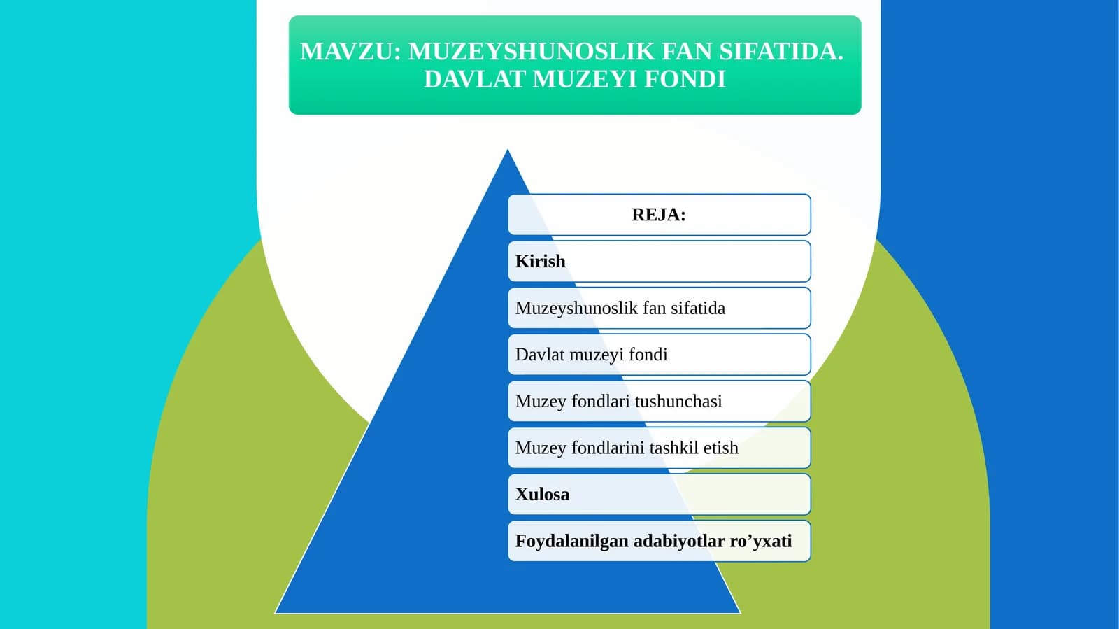 MUZEYSHUNOSLIK FAN SIFATIDA.  DAVLAT MUZEYI FONDI