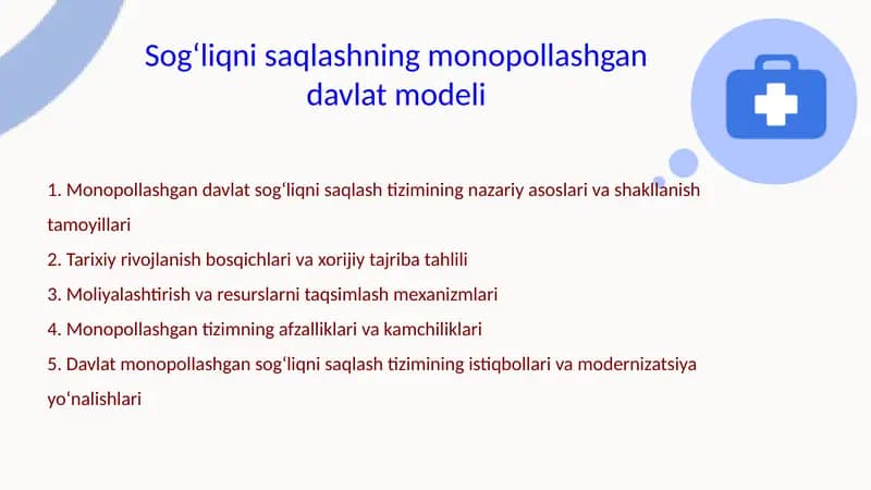 Sogʻliqni saqlashning monopollashgan davlat modeli