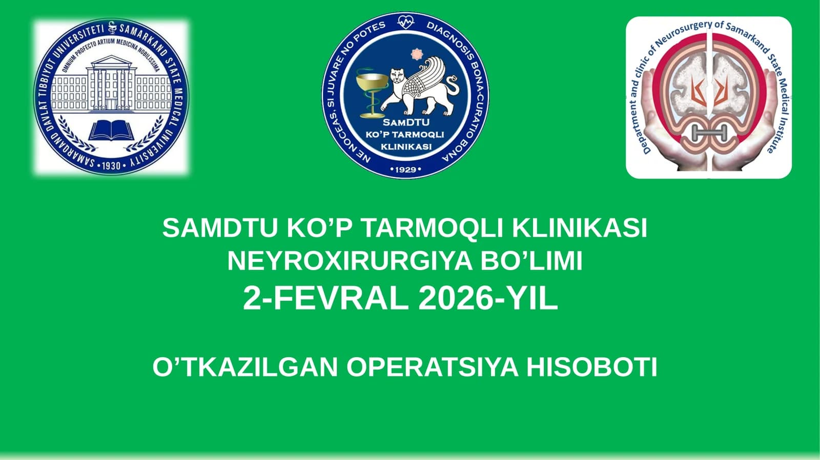 NEYROXIRURGIYA BO’LIMI